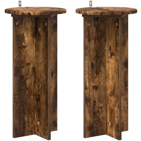 Soporte de plantas 2 pcs Roble Ahumado 29,5 x 29,5 x 60 cm