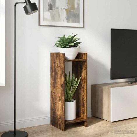 Soporte de plantas 2 pcs Roble Ahumado 30 x 30 x 80 cm