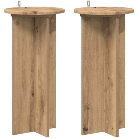 Soporte de plantas 2 pcs Roble Artesanal 29,5 x 29,5 x 60 cm