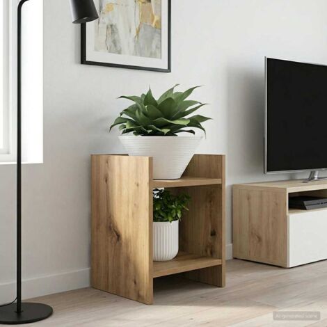 Soporte de plantas 2 pcs Roble Artesanal 30 x 30 x 40 cm