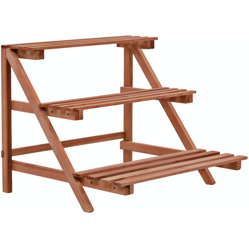 

Soporte de plantas 3 niveles de madera de cedro 48x45x40 cm