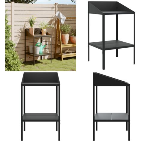 Soporte de plantas acero galvanizado antracita 56,5x54,5x100 cm - Soporte de plantas - Soporte de plantas acero galvanizado