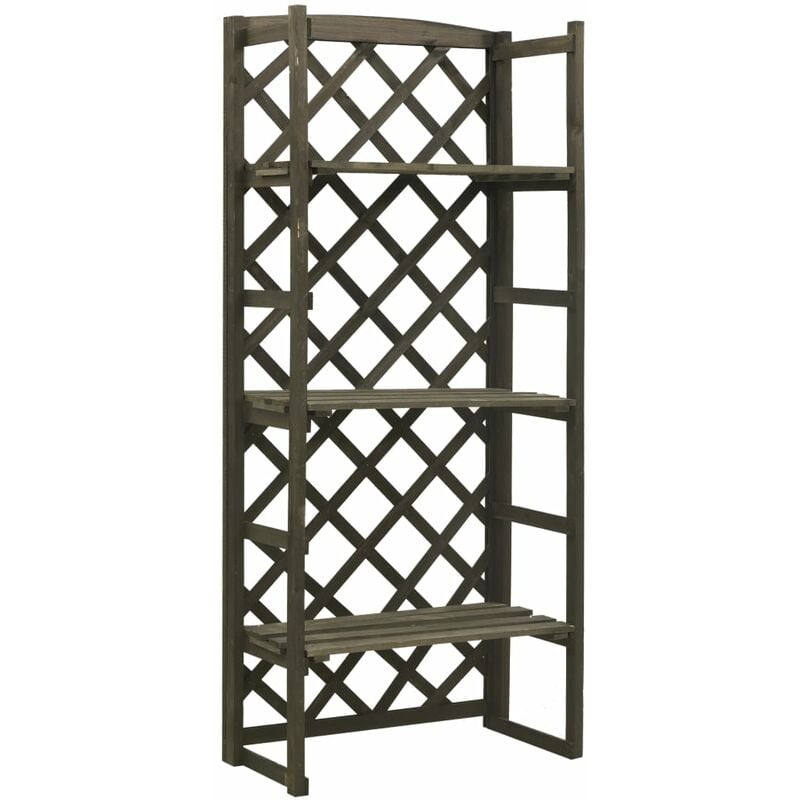 

Soporte de plantas con enrejado abeto macizo gris 60x30x140 cm - Gris