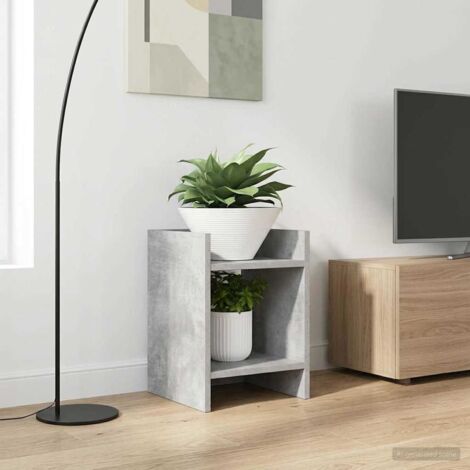 Soporte de plantas con estante Gris Concreto 30 x 30 x 40 cm
