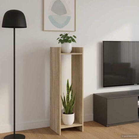 Soporte de plantas con estante Roble  30 x 30 x 100 cm