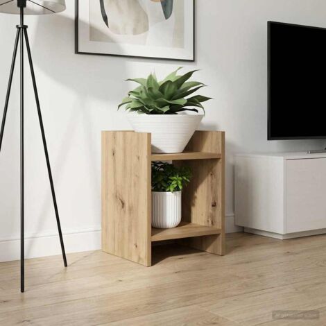 Soporte de plantas con estante Roble Artesanal 30 x 30 x 40 cm