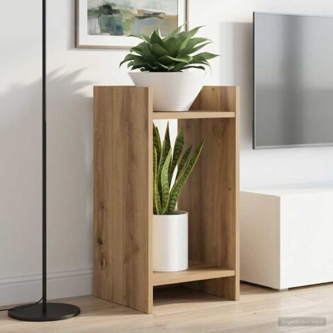 Soporte de plantas con estante Roble Artesanal 30 x 30 x 60 cm