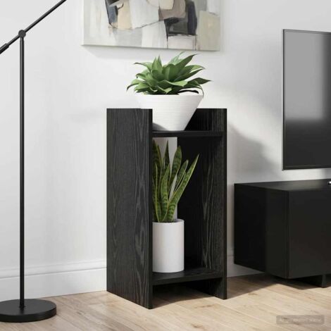 Soporte de plantas con estante Roble Negro 30 x 30 x 60 cm