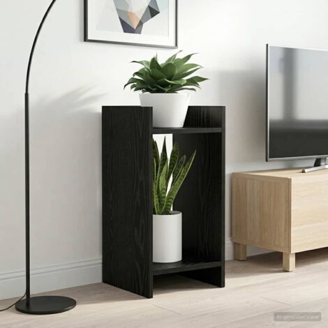 Soporte de plantas con estante Roble Negro 30 x 30 x 60 cm