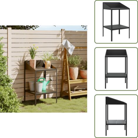 Soporte de plantas exterior - vidaXL Soporte de plantas acero galvanizado antracita 56,5x54,5x100 cm - Soporte de plantas interior
