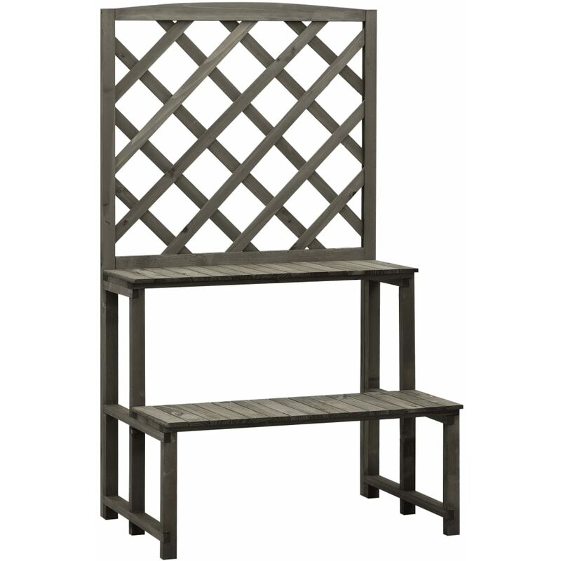 

Soporte de plantas y enrejado abeto macizo gris 70x42x120 cm - Gris