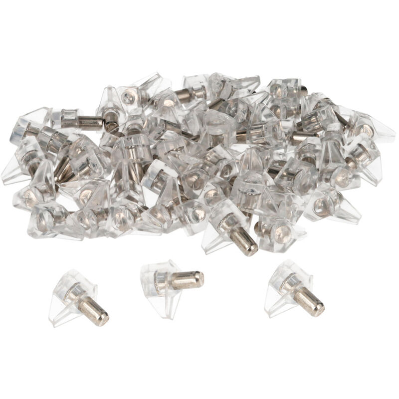 Soporte de plastico con anclaje metalico 5 ø mm. para estanterias / estantes (caja 100 unidades)