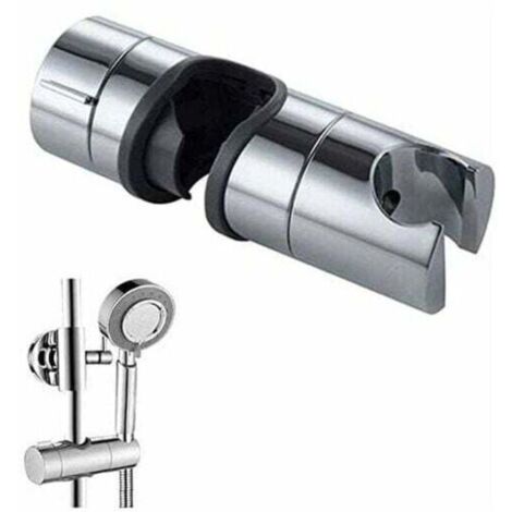 Soporte de repuesto ajustable para cabezal de ducha, compatible con rieles de ducha deslizantes de 18-25 mm, cromado (gris).