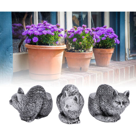 Soporte de resina para macetas con forma de animales, figuras de perezoso y gato – juego de 3 piezas, macetas con forma de elevador, decorativas para uso interior y exterior.