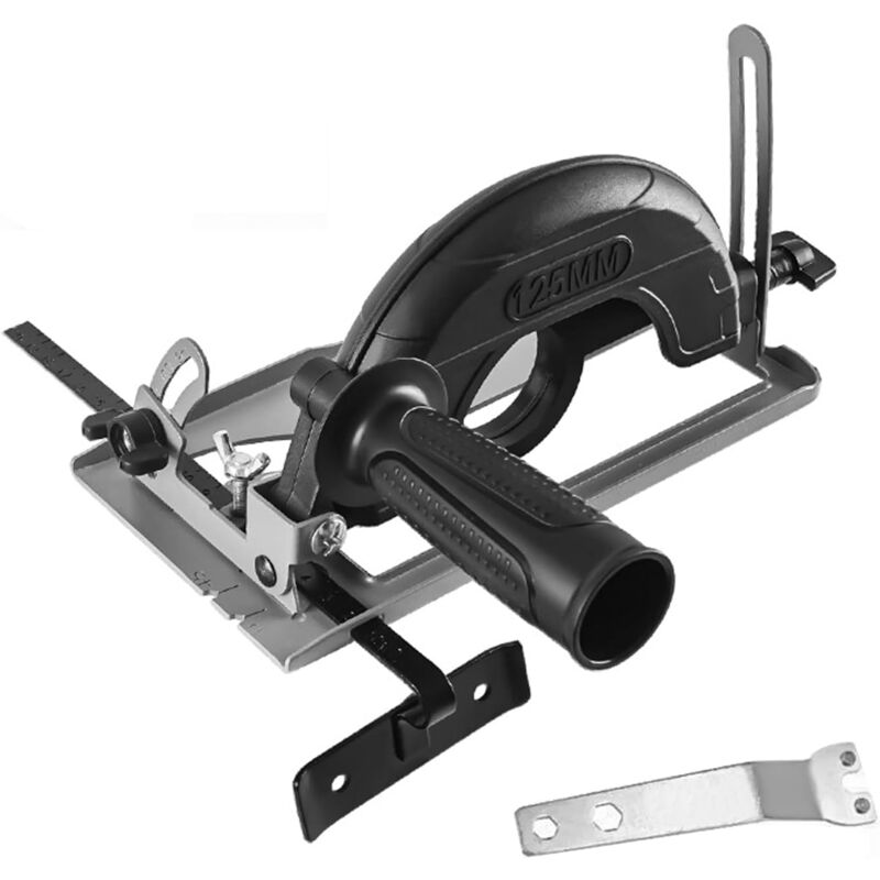 Soporte de riel guía para amoladora angular Ø100/125 mm, marco protector de corte de hierro, ángulo ajustable 0-45°, profundidad de corte 040 mm
