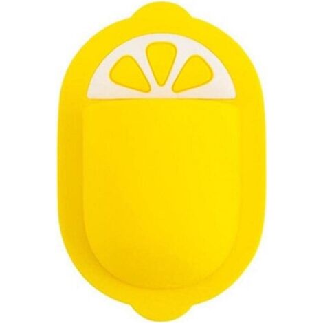 Soporte de silicona para cepillo de dientes con dibujos animados, caja de almacenamiento para montar en la pared, para herramientas de baño en casa, color amarillo
