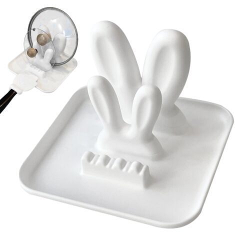 Soporte de silicona para cucharas, soporte para tapas de ollas, soporte para tapas de ollas con forma de oreja, soporte para tabla de cortar