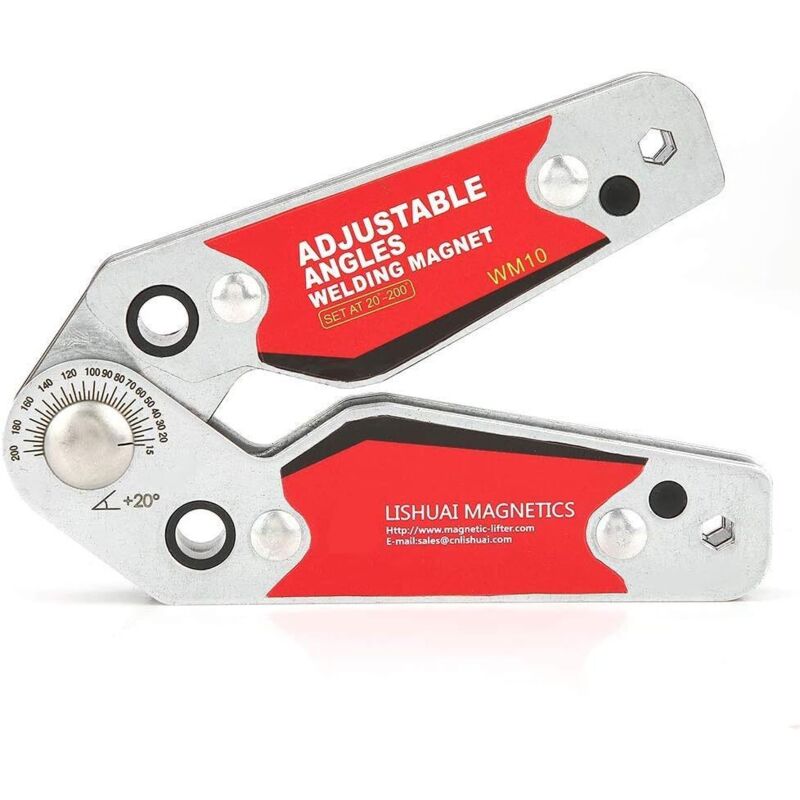 Soporte de soldadura magnético, ángulos ajustables de 20° a 200°, posicionador de buscador de abrazadera de esquina de imanes de soldadura con llave