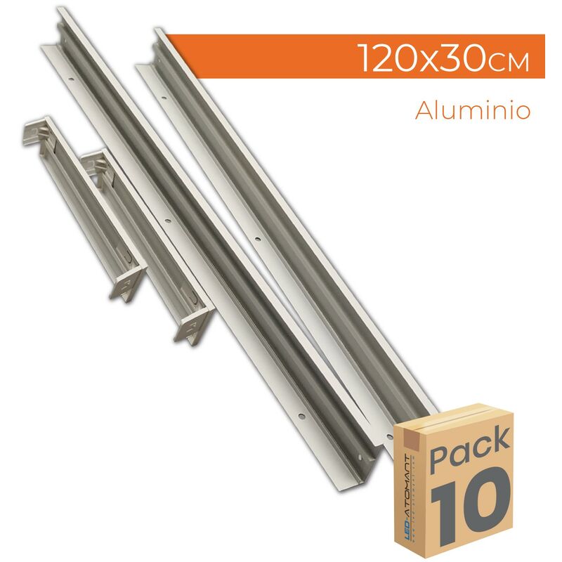 

Led Atomant Sl - Soporte de superficie de aluminio para panel LED 120x30cm | Pack 10 Uds. - Pack 10 Uds.