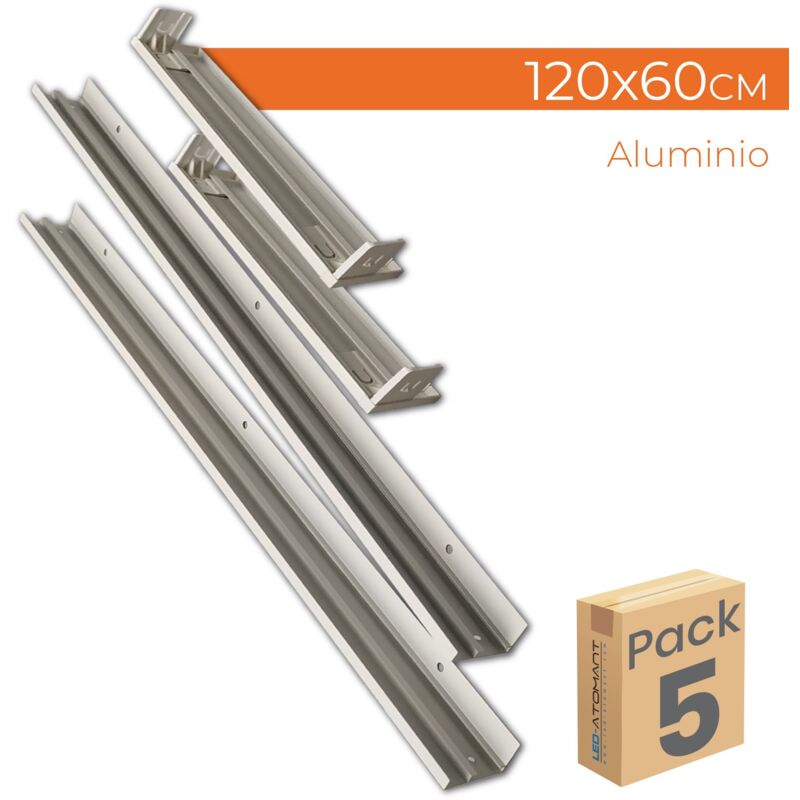 

Led Atomant Sl - Soporte de superficie de aluminio para panel led 120x60cm | Pack 5 Uds. - Pack 5 Uds.