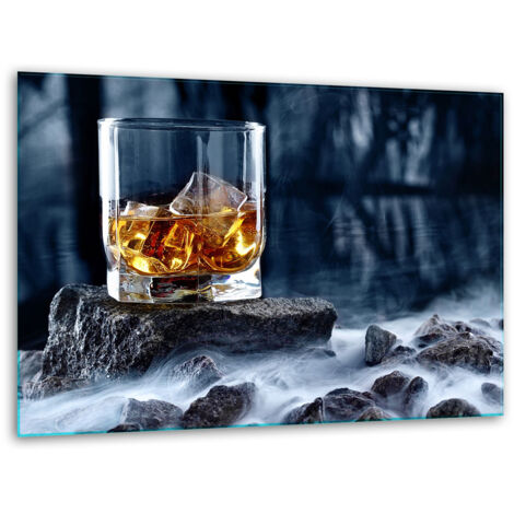 Soporte de tabla de corte de vidrio 40x30 whisky