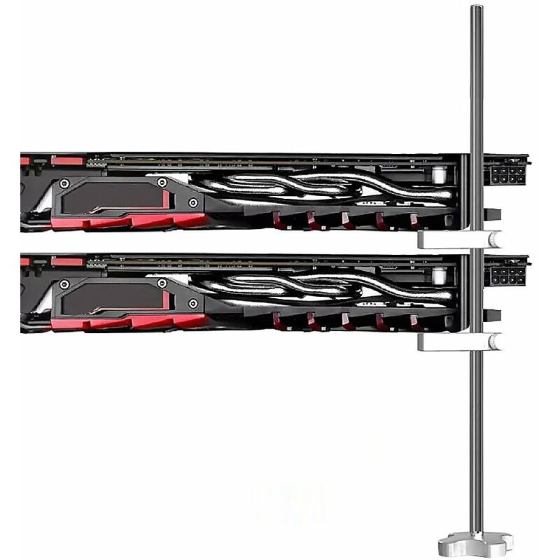 

Soporte de tarjeta grafica vertical de aluminio GM962 Soporte de conector de soporte doble Caja de PC de escritorio Soporte de tarjeta de video