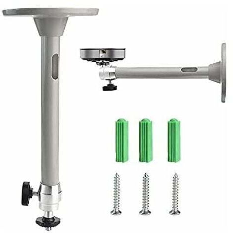 Soporte de techo para proyector, ajustable, para pared, universal, de aluminio (plateado)