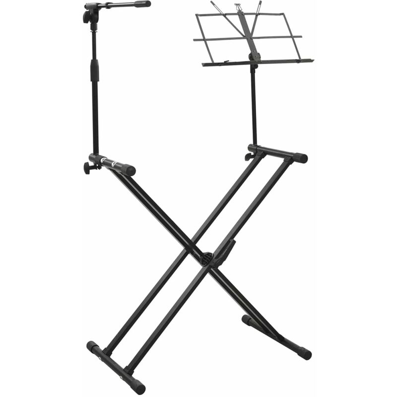 

Soporte de teclado con soporte de microfono y atril