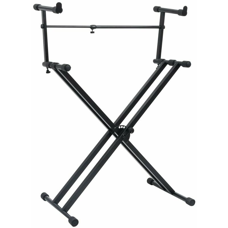

Soporte de teclado de doble refuerzo en X negro