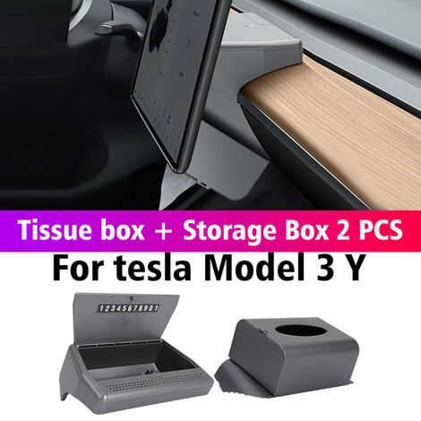 Soporte de teléfono móvil para pantalla de coche, caja de almacenamiento Interior, decoración, caja de pañuelos, accesorios para Tesla 2021 Modelo 3 modelo Y,3 Y Style 8