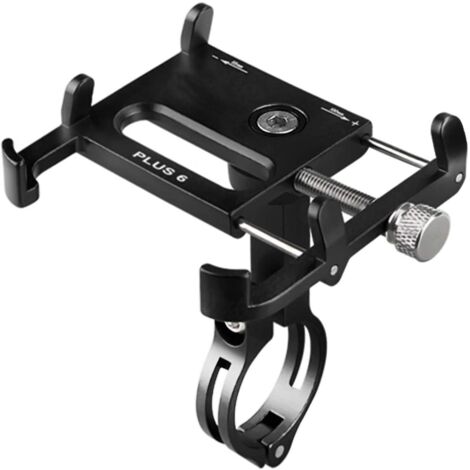 Soporte de teléfono para bicicleta/moto, aleación de aluminio, 55-100 mm, negro