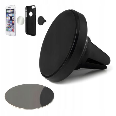 Soporte de teléfono para coche con rejillas y placa magnéticas