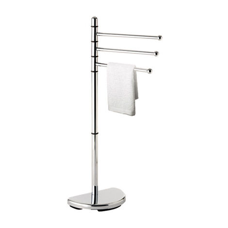 Soporte de toallas de metal cromado.