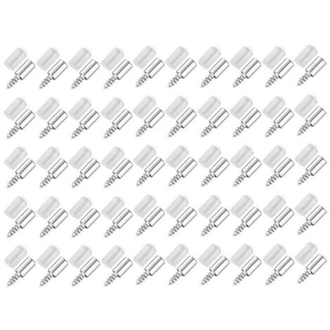 Soporte de tornillos autorroscantes KZQ 50 piezas, soportes para estantes, soporte de laminado de gabinete con tornillos autorroscantes, utilizado para estantes de vidrio, etc.