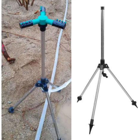 Soporte de trípode para aspersores de riego G1/2, soporte ajustable y estable para jardín, patio y césped, con rosca hembra de 1/2 pulgada, fabricado en material robusto.
