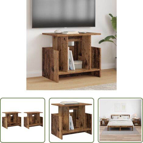 Soporte de tv de madera -  Soporte de TV 2 pcs Madera vieja 50 x 35 x 45 cm