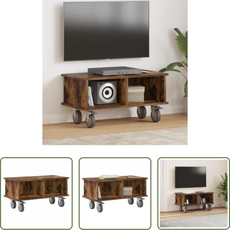 Soporte de tv de madera -  Soporte de TV Roble ahumado 68,5 x 35 x 35 cm