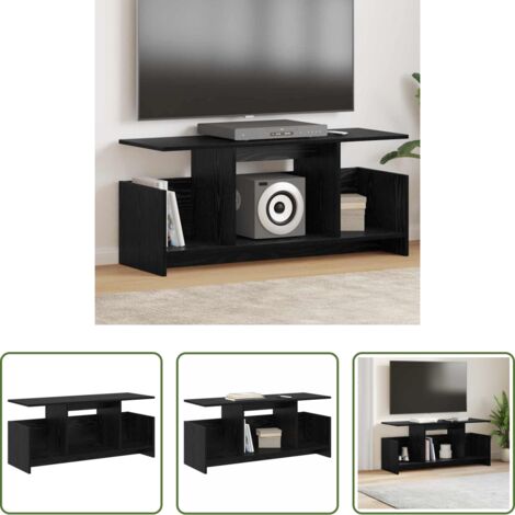 Soporte de tv de madera -  Soporte de TV Roble Negro 102 x 35 x 45 cm Madera de ingeniería