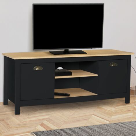 Soporte de TV ISIS de madera y negro 113 cm