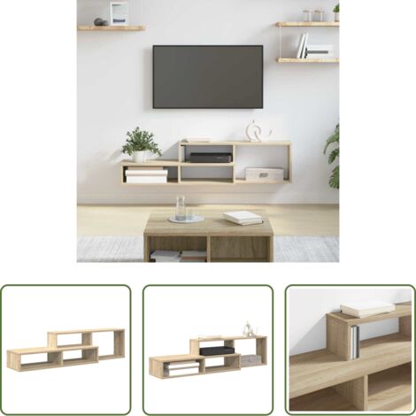Soporte de tv -  SoportedeTVdepared 120x25x28,5cm Madera contrachapada