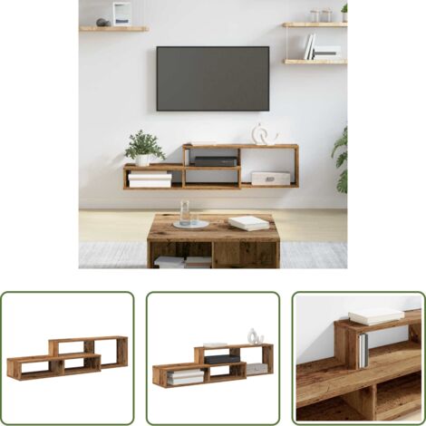 Soporte de tv -  SoportedeTVdepared 120x25x28,5cm Madera contrachapada