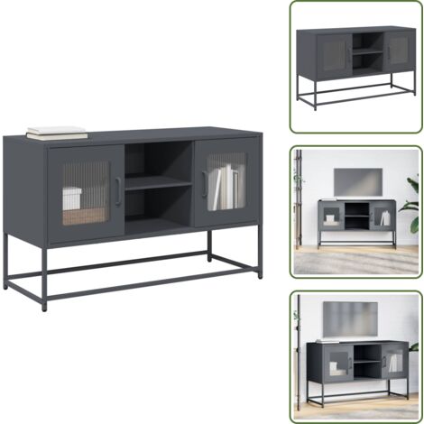 Soporte de TV - vidaXL Mueble para TV de acero gris antracita 100,5x39x60,5 cm - Muebles para salón