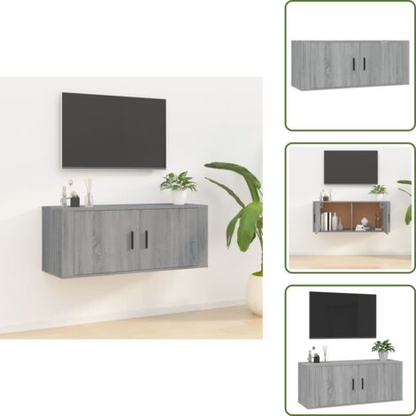 Soporte de TV - vidaXL Mueble para TV de pared gris Sonoma 100x34,5x40 cm - Mueble de madera