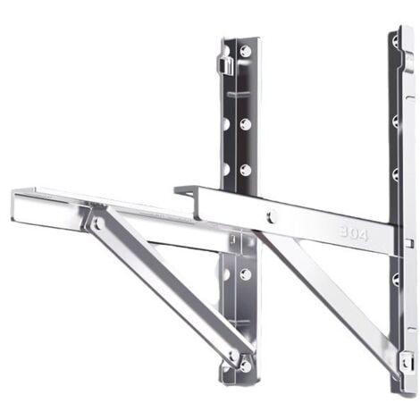 DPZO Soporte de unidad exterior de aire acondicionado de acero inoxidable 304, estante engrosado, adecuado para Midea y Gree (puede soportar 100 kg)