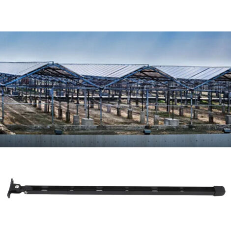 Soporte de ventana de aluminio robusto para invernaderos, kit de ventilación manual para techo con 6 tornillos, 39 cm (15,35 pulgadas), negro.