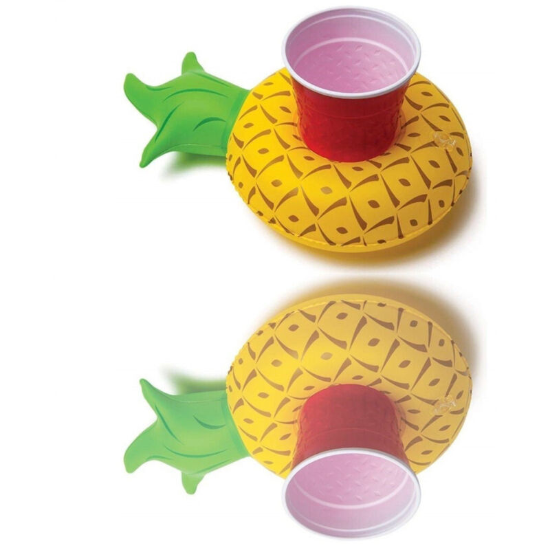 Trade Shop - Porta Bicchiere Ananas Gonfiabile Galleggiante Mare Piscina Pineapple Lattina -