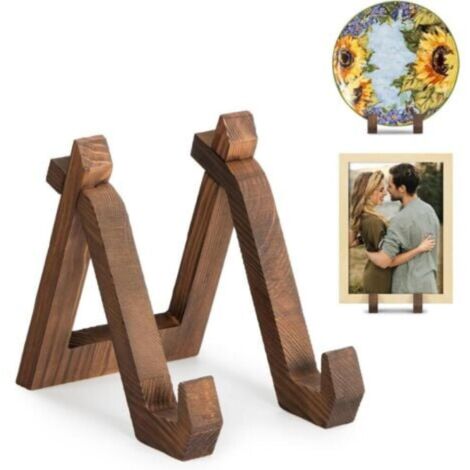 Soporte decorativo de madera para platos, soporte para platos de mesa de comedor, soporte para marcos de fotos (1 pieza)