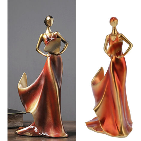 Soporte decorativo para botellas de vino, figura moderna de "niña" hecha de resina, 35 x 17 x 14,5 cm, decoración de escritorio para sala de estar o estudio (1199 g)