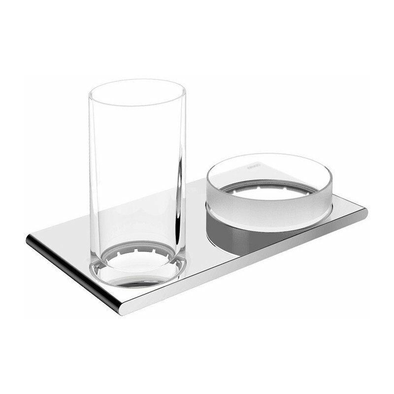 

Soporte doble EDITION 400 cristal y balda bronce cepillado - Keuco