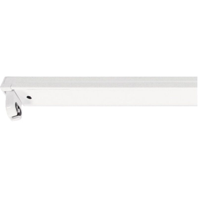 Soporte blanco para tubos LED T8 para 2 tubos - 1525 x 100 x 71 mm